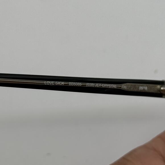 Bebe BB5085 038 Love Sick Jet Crystal Eyeglasses Black Clear Frame with Case - Picture 12 of 16